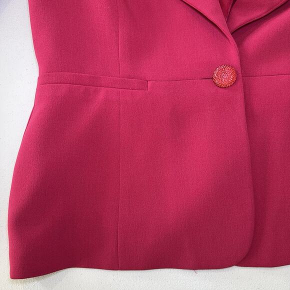 Albert Nipon Hot Pink Women’s Blazer Size 4 One Button Closure - Picture 3 of 7